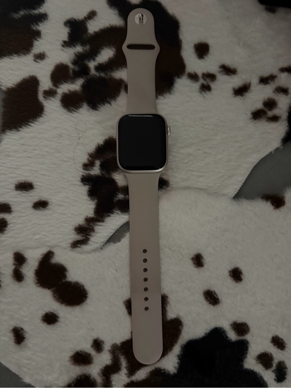 Apple Smartwatch with Beige Silicone Band
